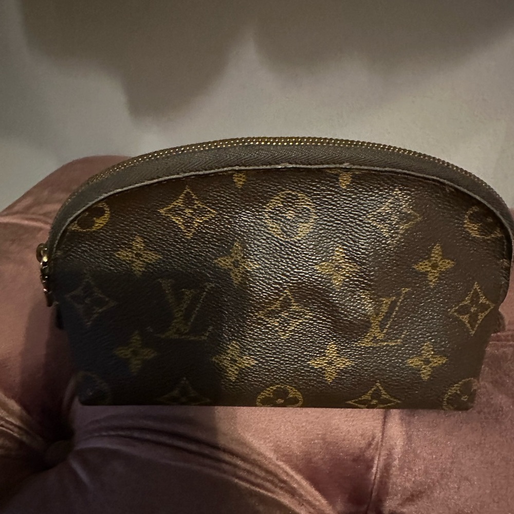 Louis Vuitton Brown and Gold Monogram Pouch